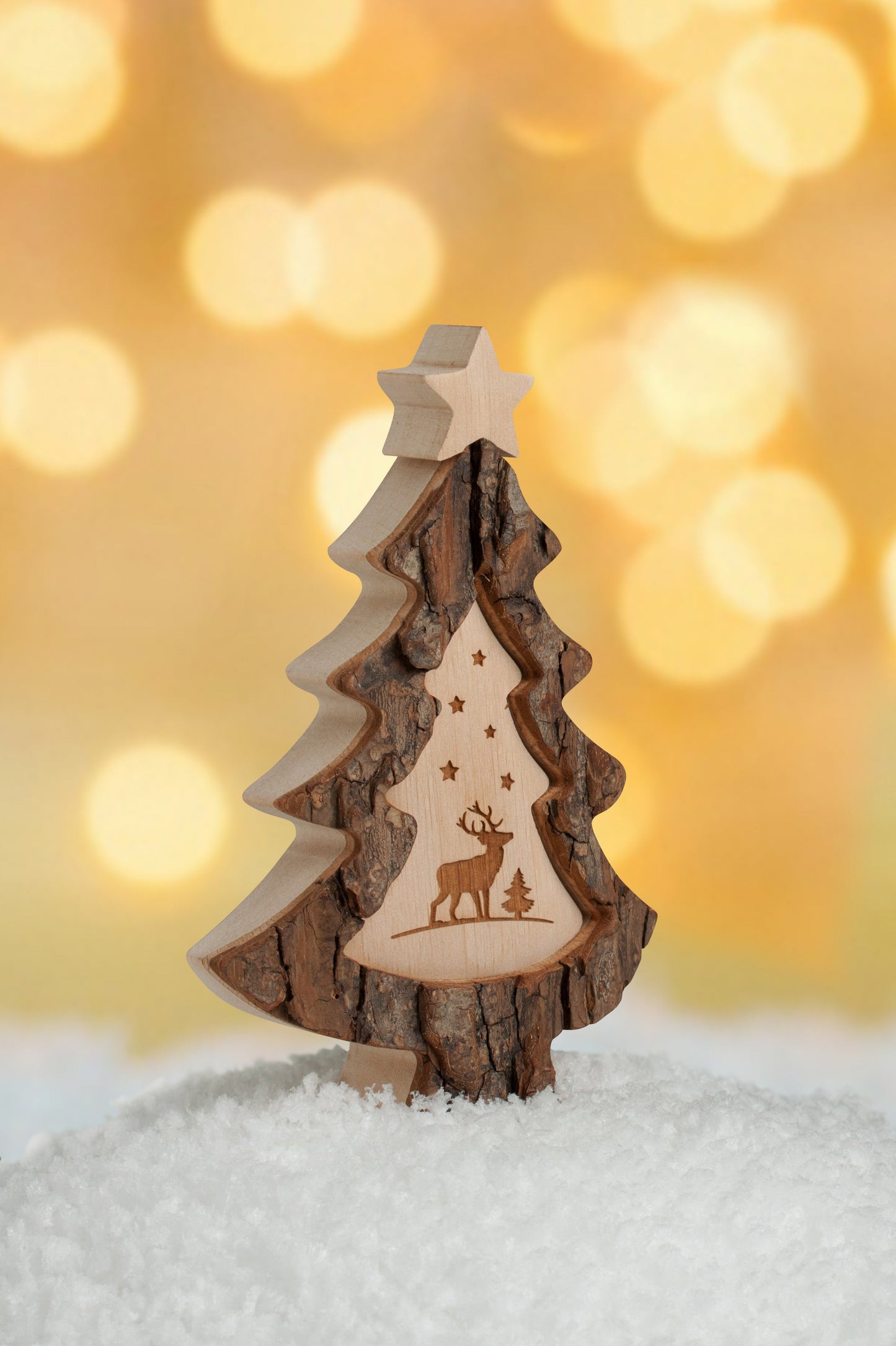 Thankgoods Weihnachtsbaum mit Lasermotiv Krippe