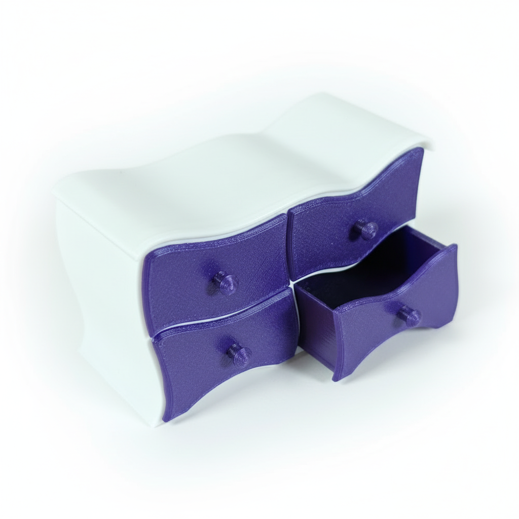 Fantasy Mini Kommode Organizer mit Schubladen geschwungenes Design