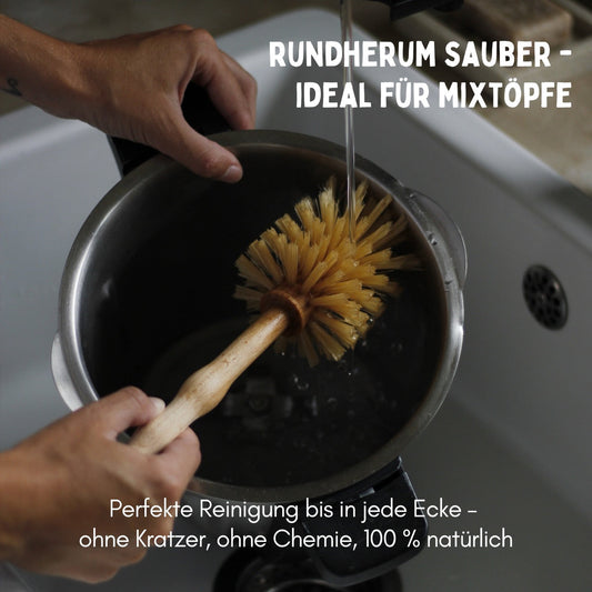 Mixtopf Spülbürste für Thermomix & Gläser - 100% Vegan & Plastikfrei