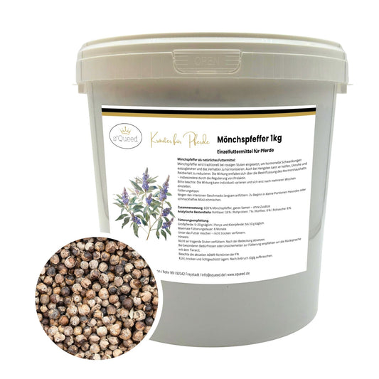Natürlicher Mönchspfeffer für Pferde 1kg zur Unterstützung bei hormonellen Dysbalancen