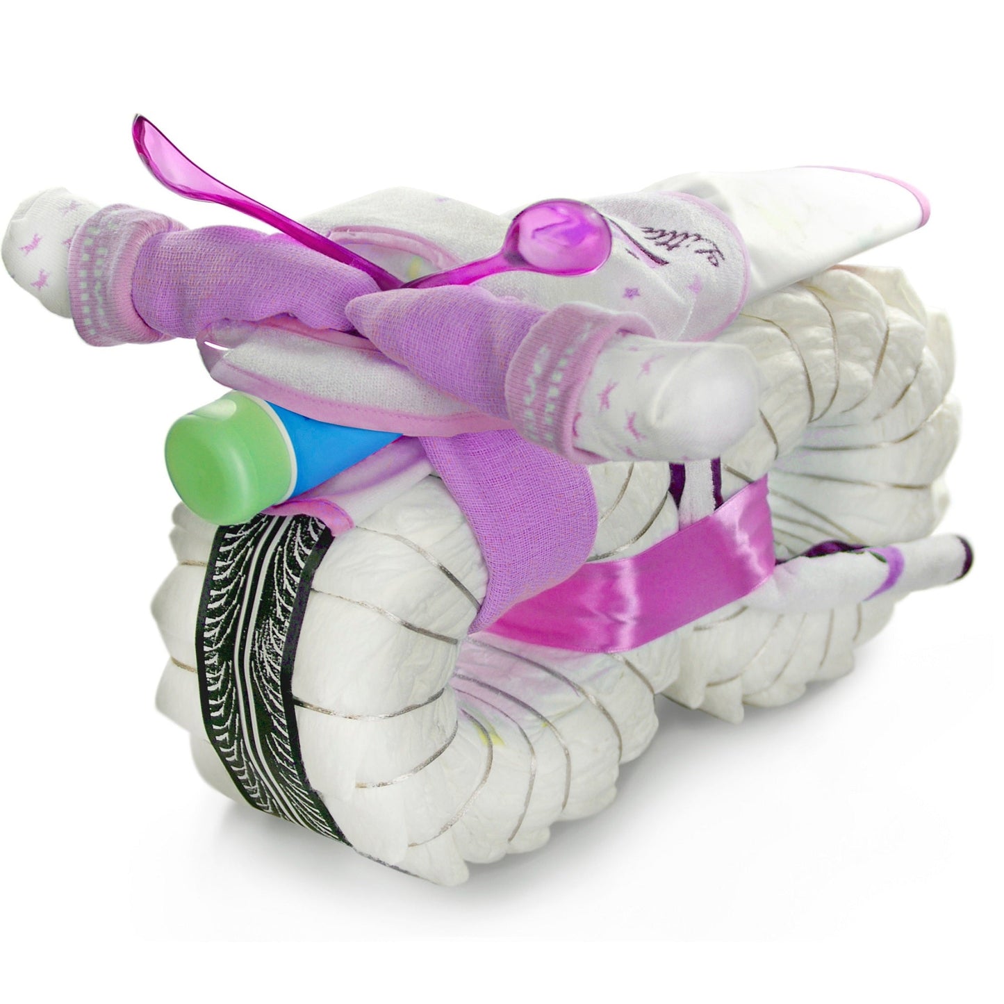 Windelmotorrad ROCKSTAR Windeltorte rosa-dubistda