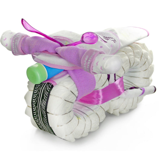 Windelmotorrad ROCKSTAR Windeltorte rosa-dubistda