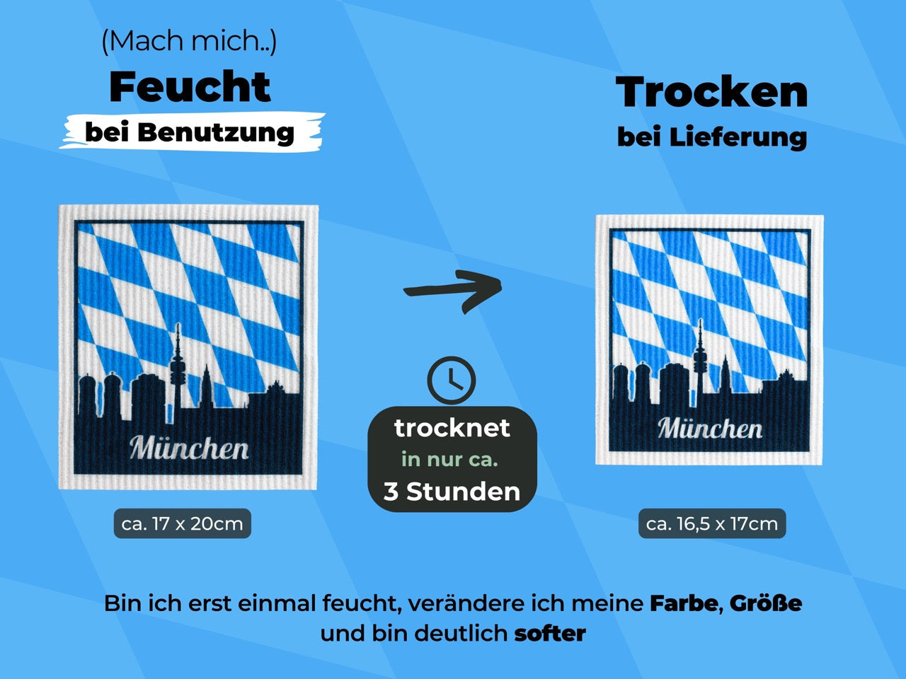 Nachhaltiges Spültuch Set mit München Motiv 5 Stück