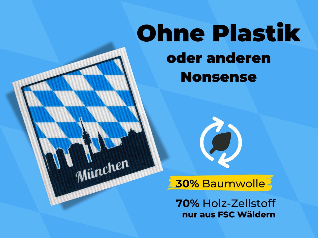 Nachhaltiges Spültuch Set mit München Motiv 5 Stück
