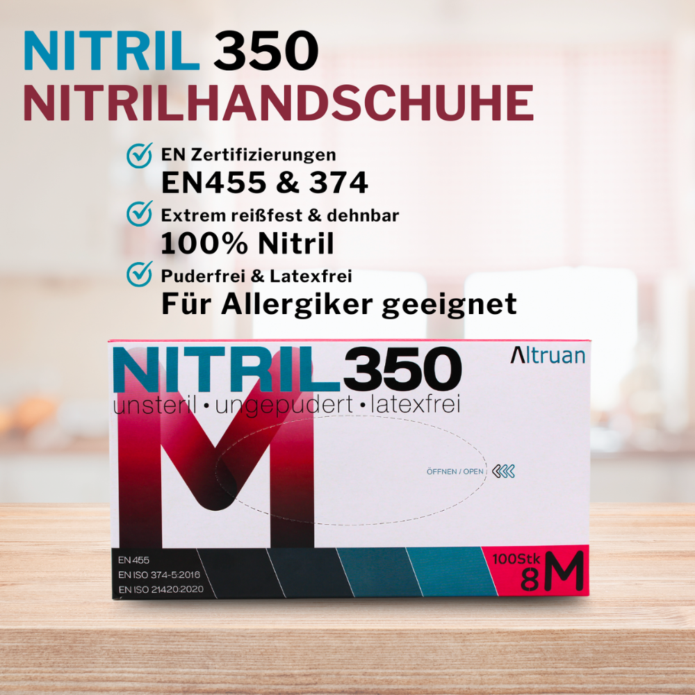 Altruan NITRIL350 Nitril Handschuhe, Einmalhandschuhe, blau - 100 Stück-Altruan