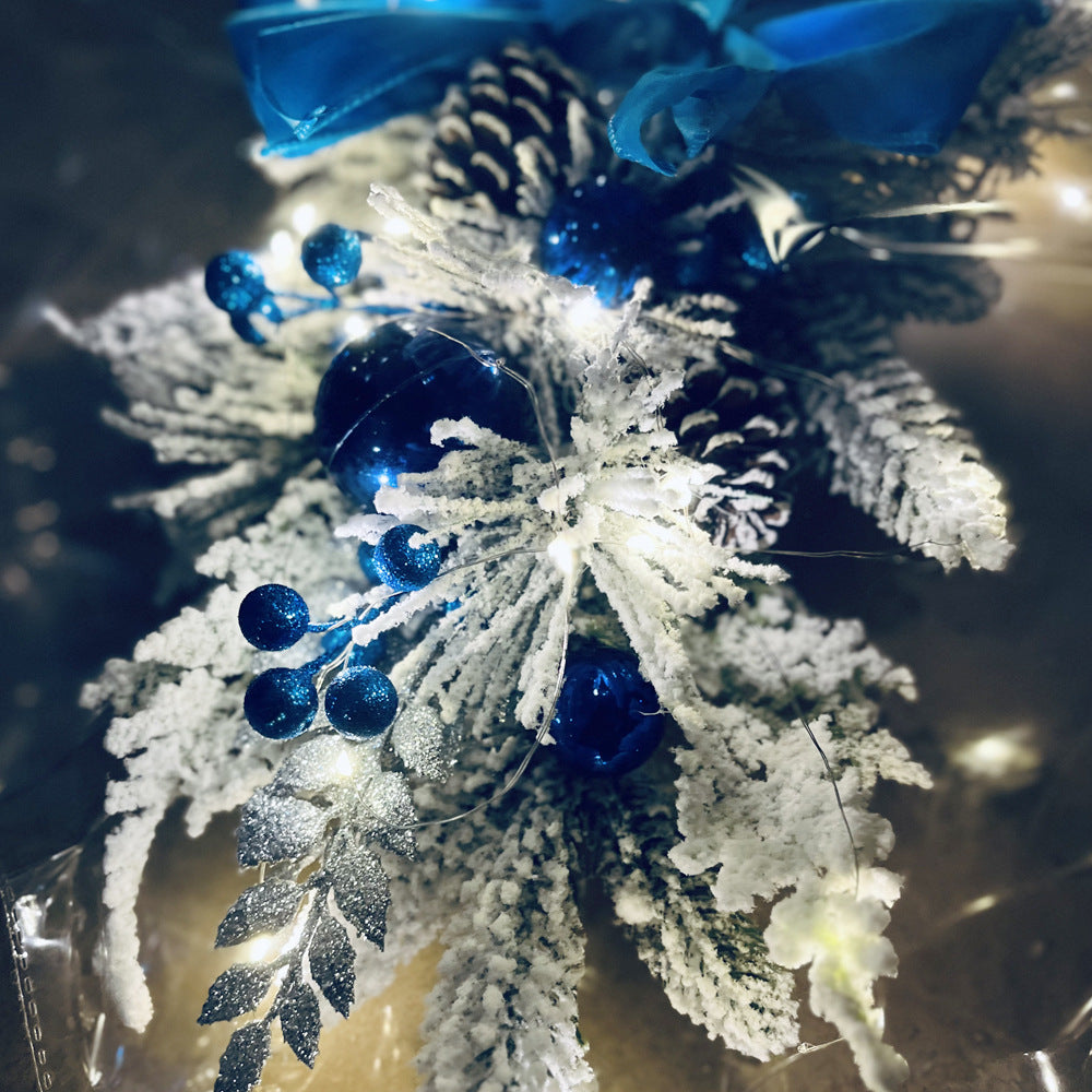 Beflockter PVC Weihnachtskranz für Tür und Baum Deko