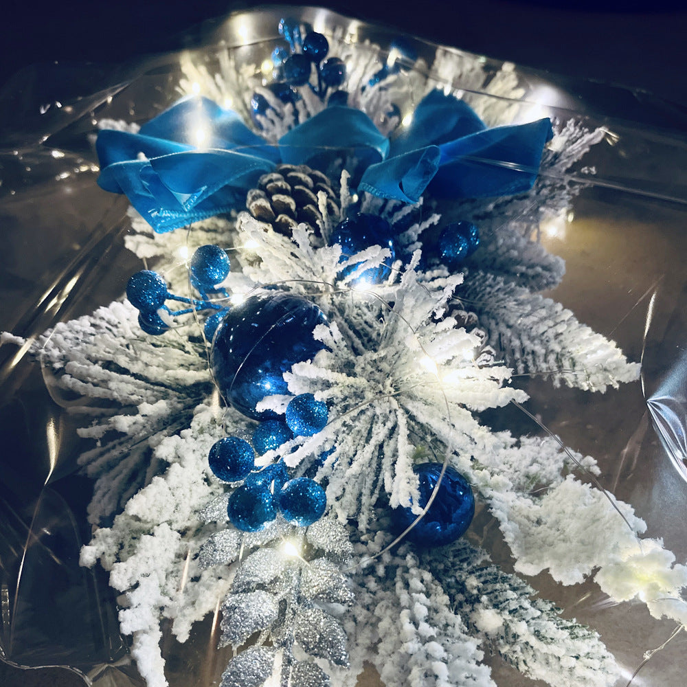 Beflockter PVC Weihnachtskranz für Tür und Baum Deko