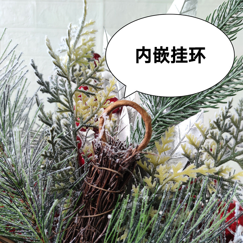Beflockter PVC Weihnachtskranz für Tür und Baum Deko
