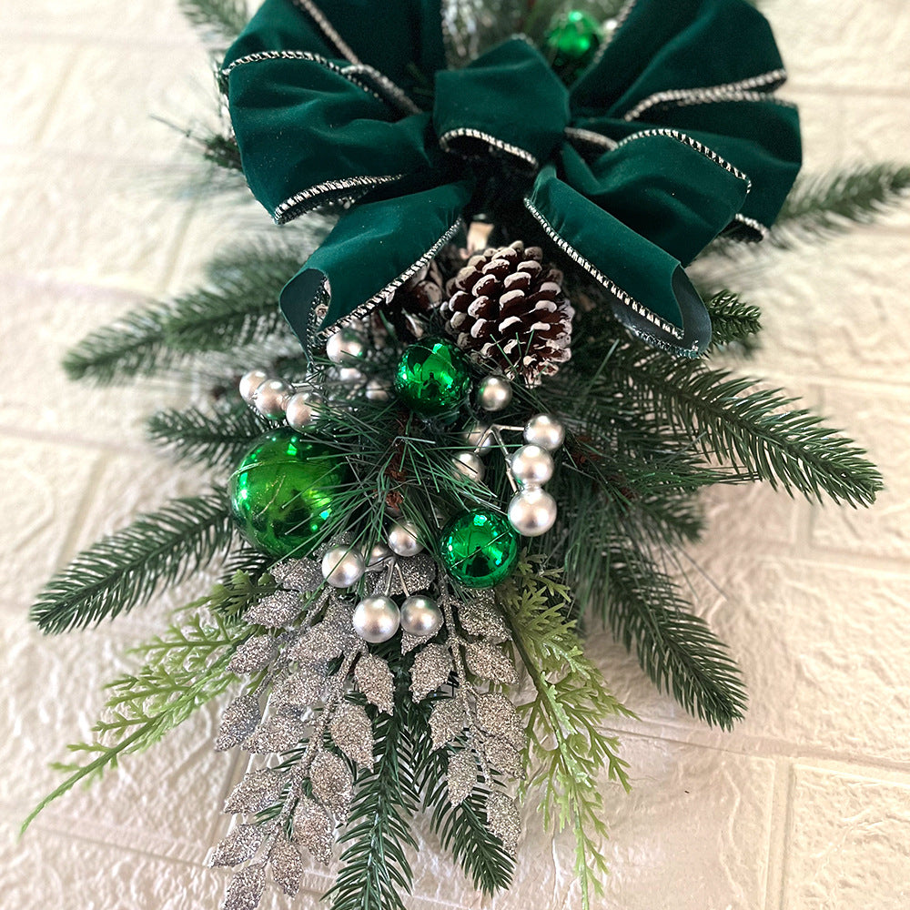 Beflockter PVC Weihnachtskranz für Tür und Baum Deko