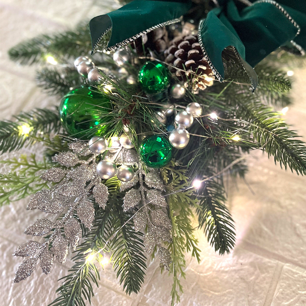 Beflockter PVC Weihnachtskranz für Tür und Baum Deko