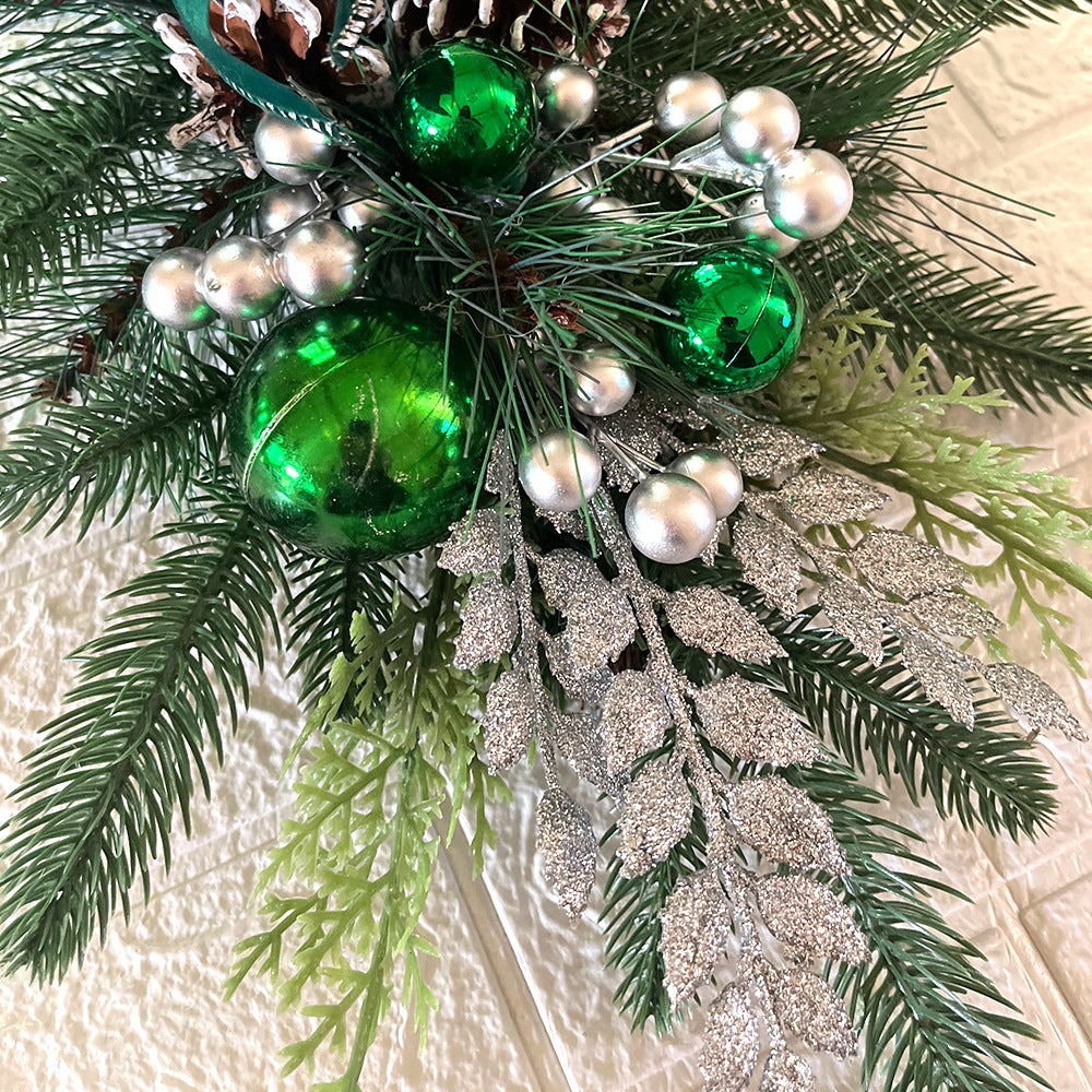 Beflockter PVC Weihnachtskranz für Tür und Baum Deko