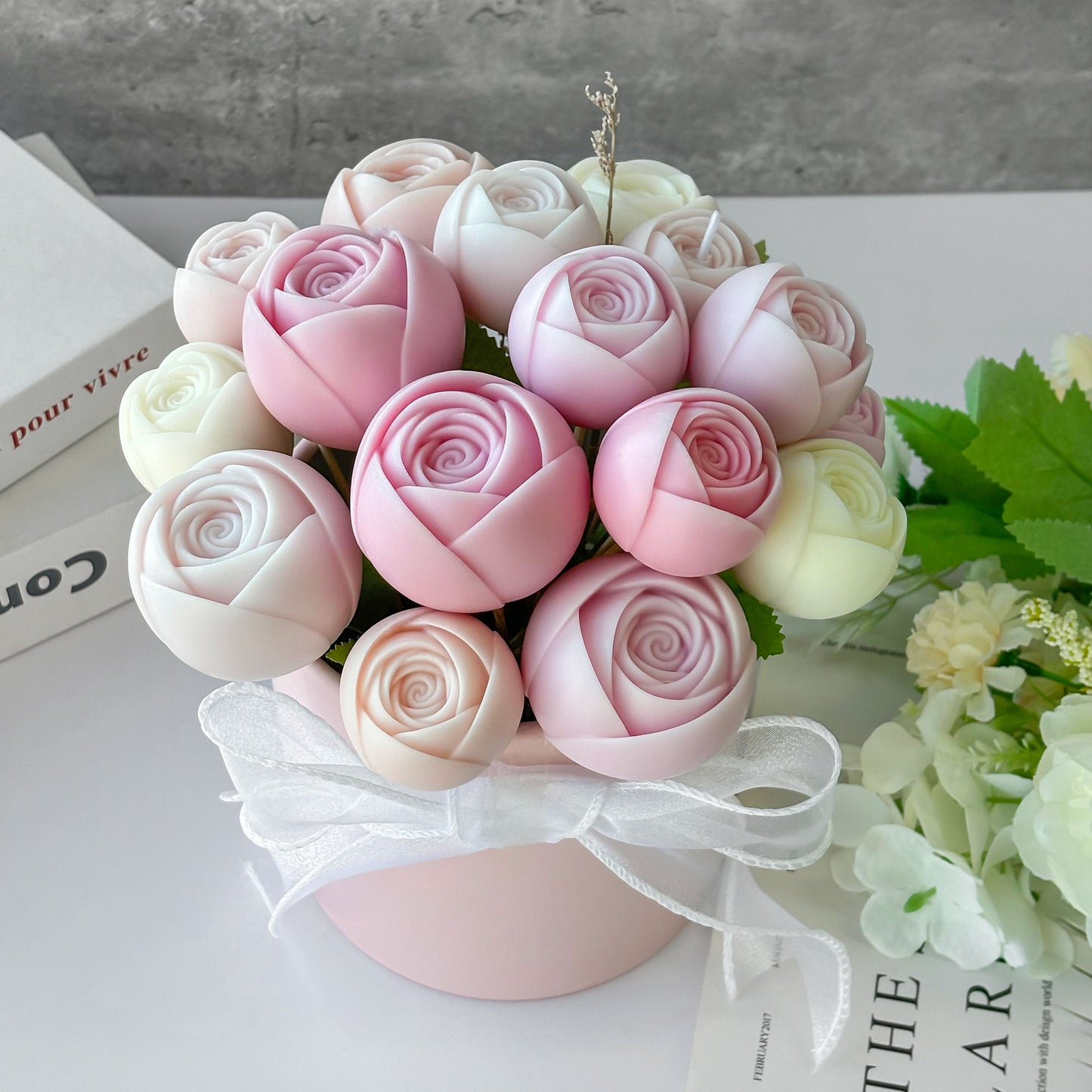 3D Rose Ball Silikonform für Kerzen, Eiswürfel, Seife und Kuchen-Yabubest - Home & More