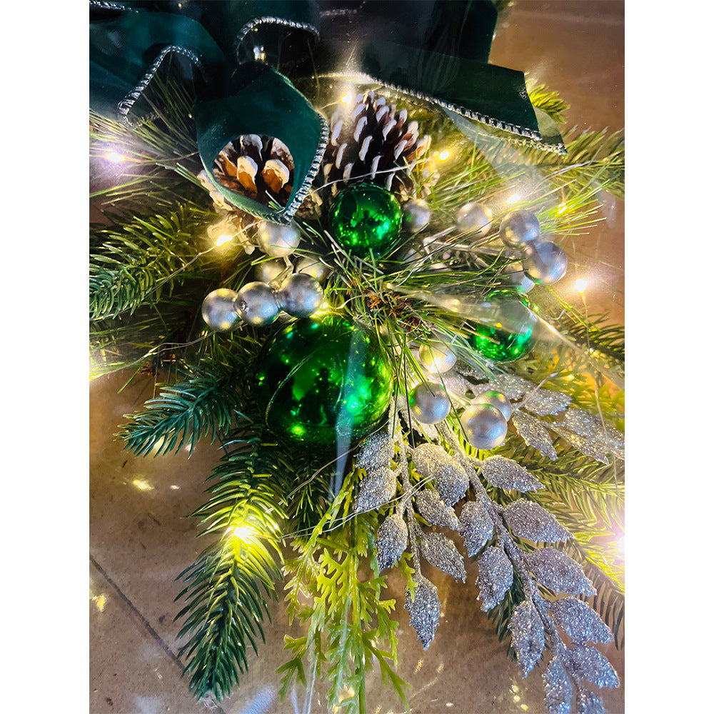 Beflockter PVC Weihnachtskranz für Tür und Baum Deko