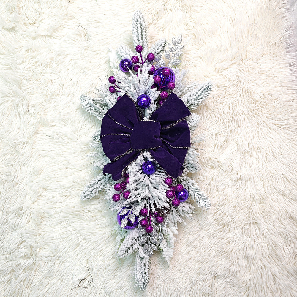 Beflockter PVC Weihnachtskranz für Tür und Baum Deko