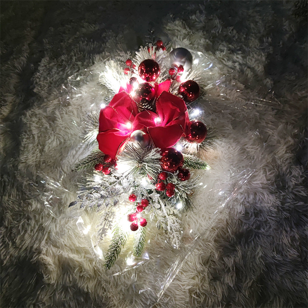 Beflockter PVC Weihnachtskranz für Tür und Baum Deko