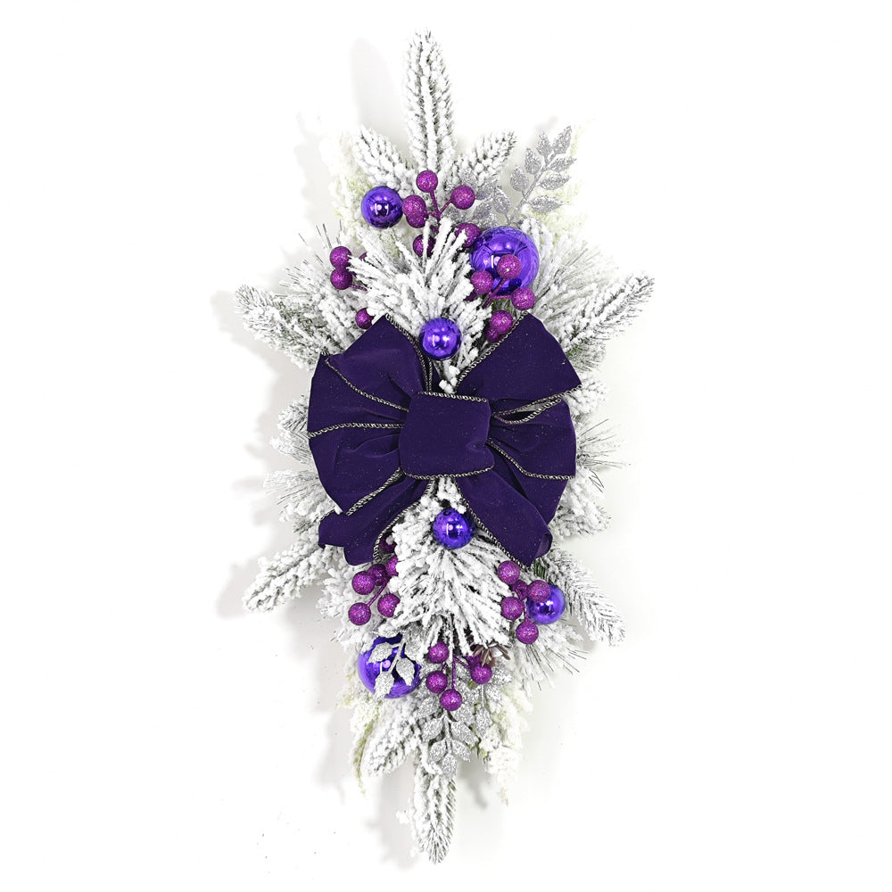 Beflockter PVC Weihnachtskranz für Tür und Baum Deko