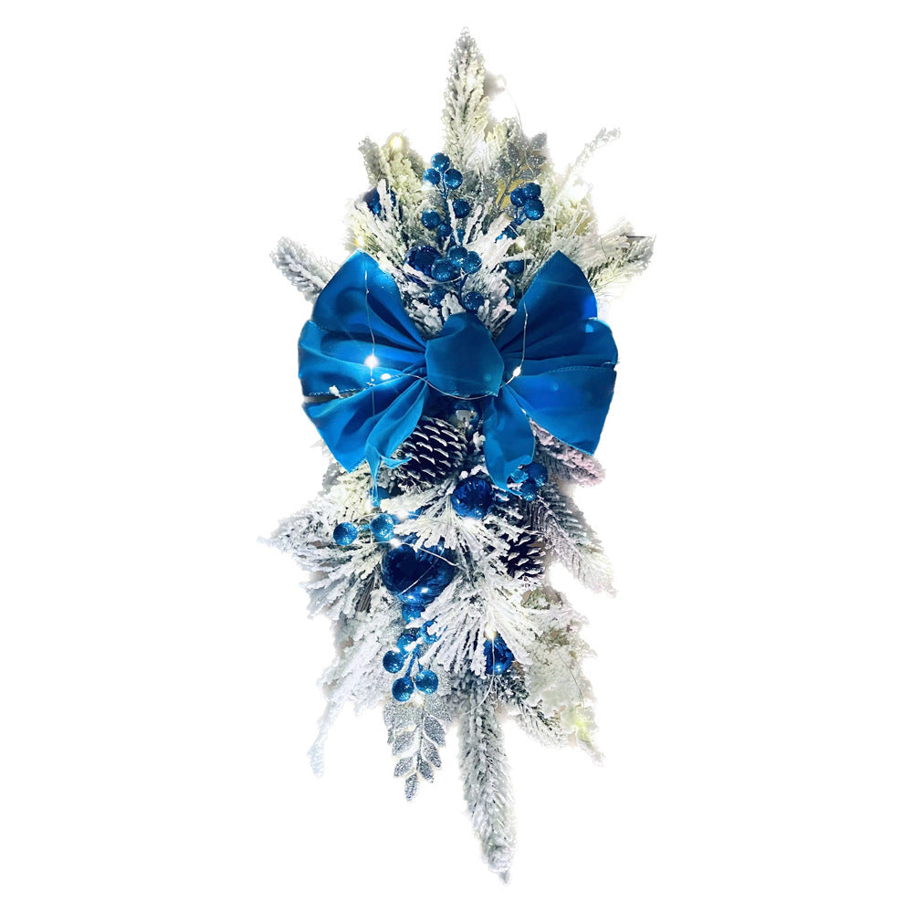 Beflockter PVC Weihnachtskranz für Tür und Baum Deko