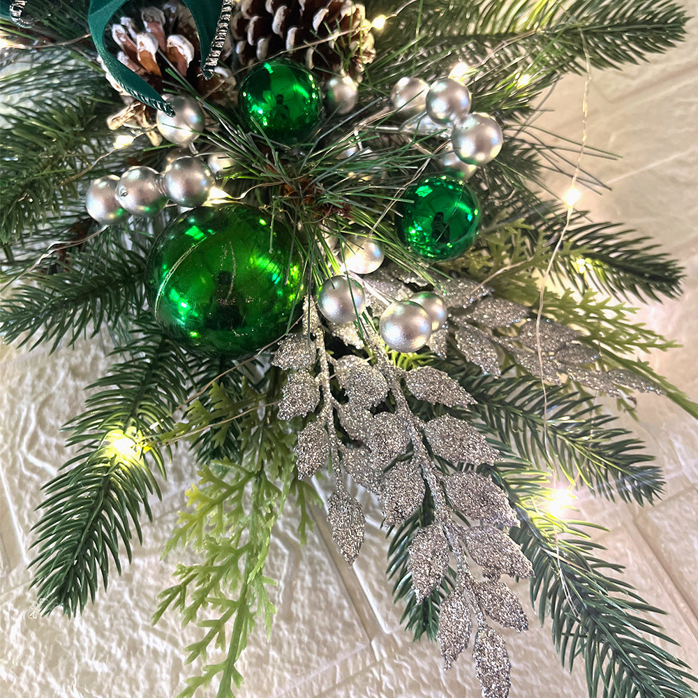 Beflockter PVC Weihnachtskranz für Tür und Baum Deko