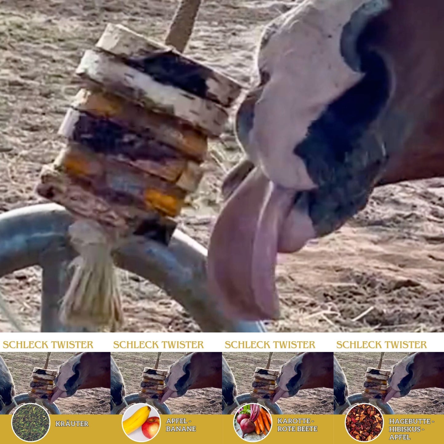 Schleck Twister Scheiben 200g langlebiges Pferdespielzeug mit natürlichem Geschmack