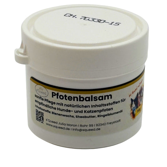 Natürlicher Pfotenbalsam für Hunde und Katzen 50g