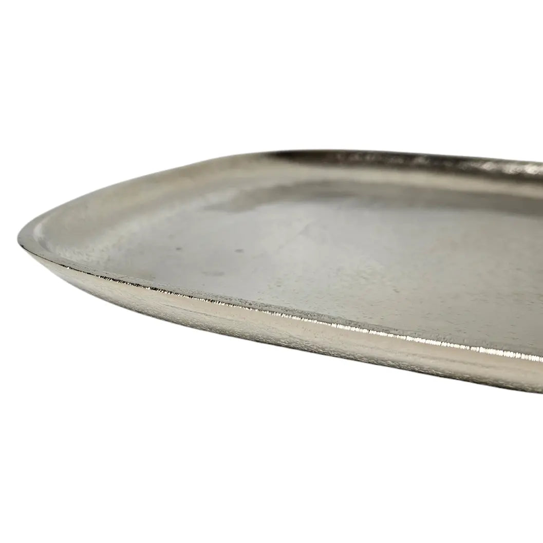 Dekoschale aus massivem Metall in Silber 25 x 22 cm