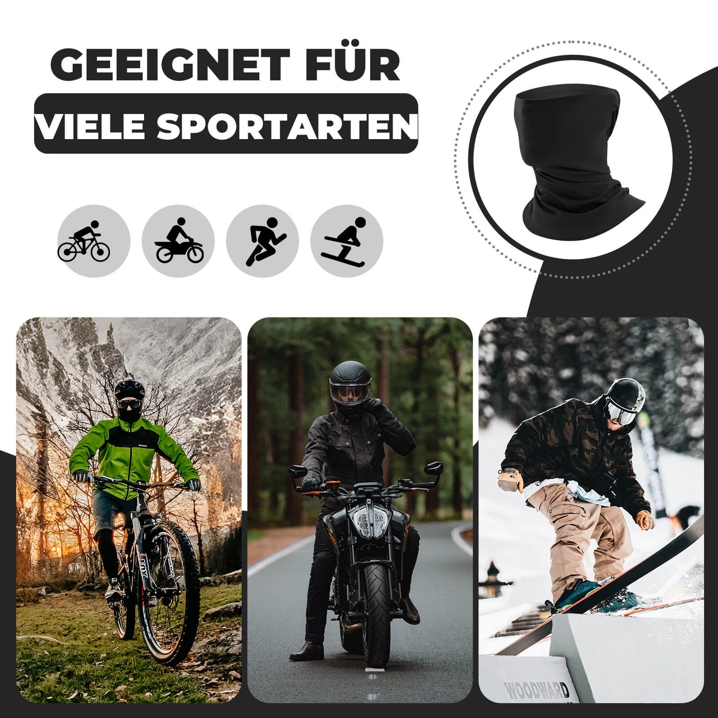 ROAD TO SKY Sturmhaube Schlauchtuch