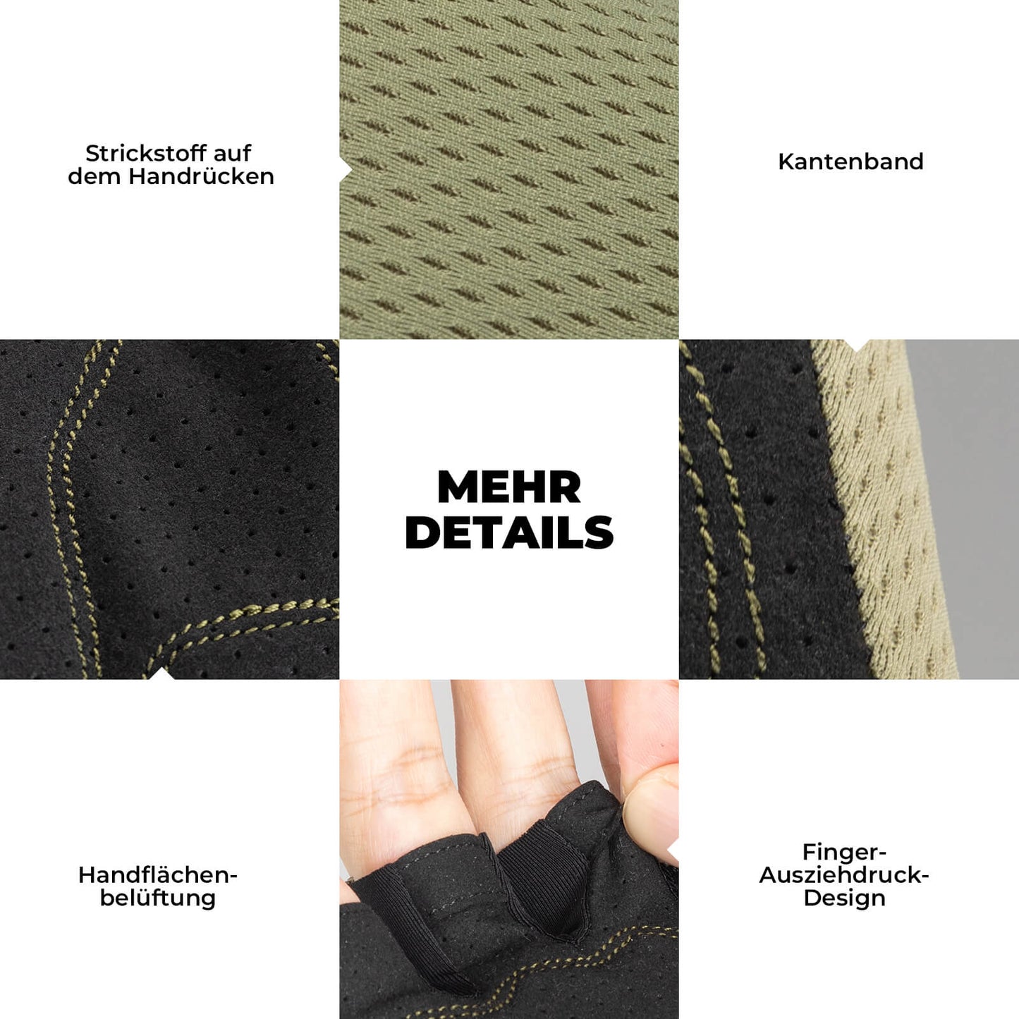 ROCKBROS Fahrrad Handschuhe Halbfinger rutschfest Stoßdämpfende Sommer