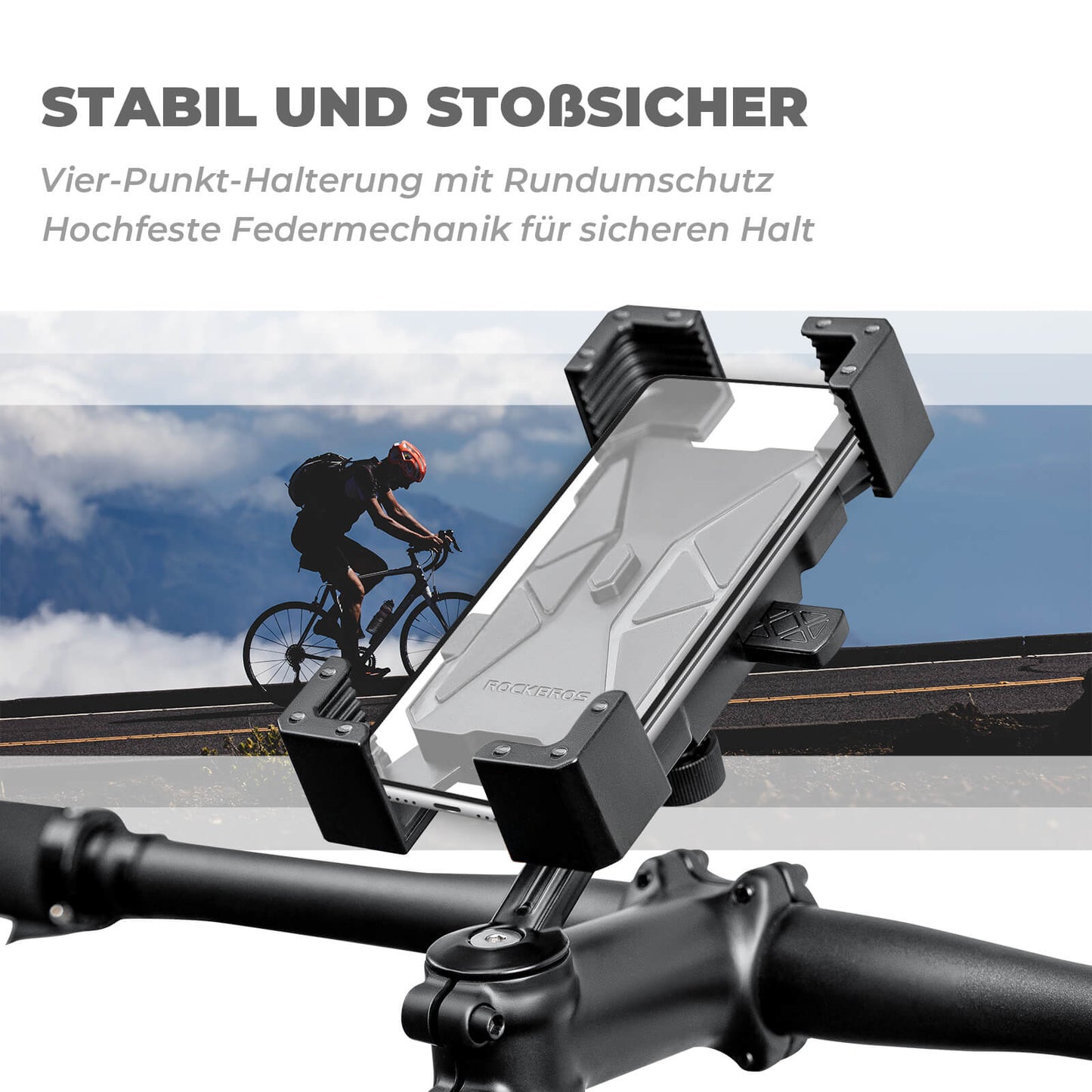 Fahrrad Handyhalterung 360° Drehbar für Handy 4.5~7.2"