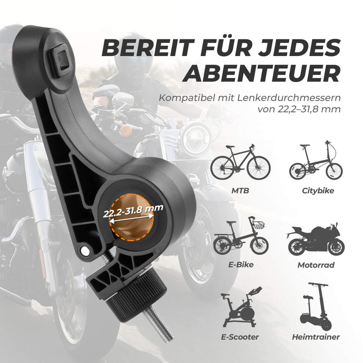 Fahrrad Handyhalterung 360° Drehbar für Handy 4.5~7.2"