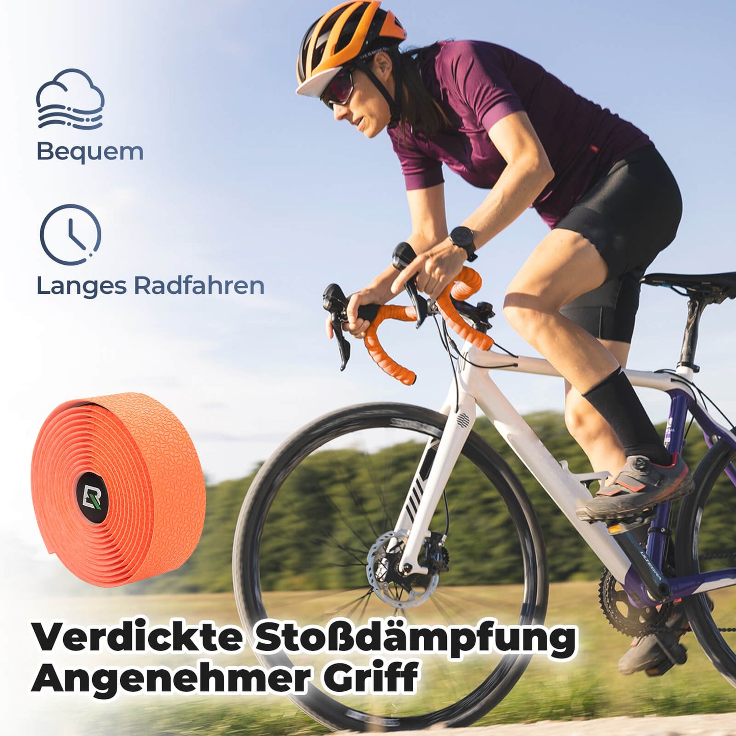 Fahrrad Lenkerband Griffband Lang 220cm für MTB Rennrad Vier Farben