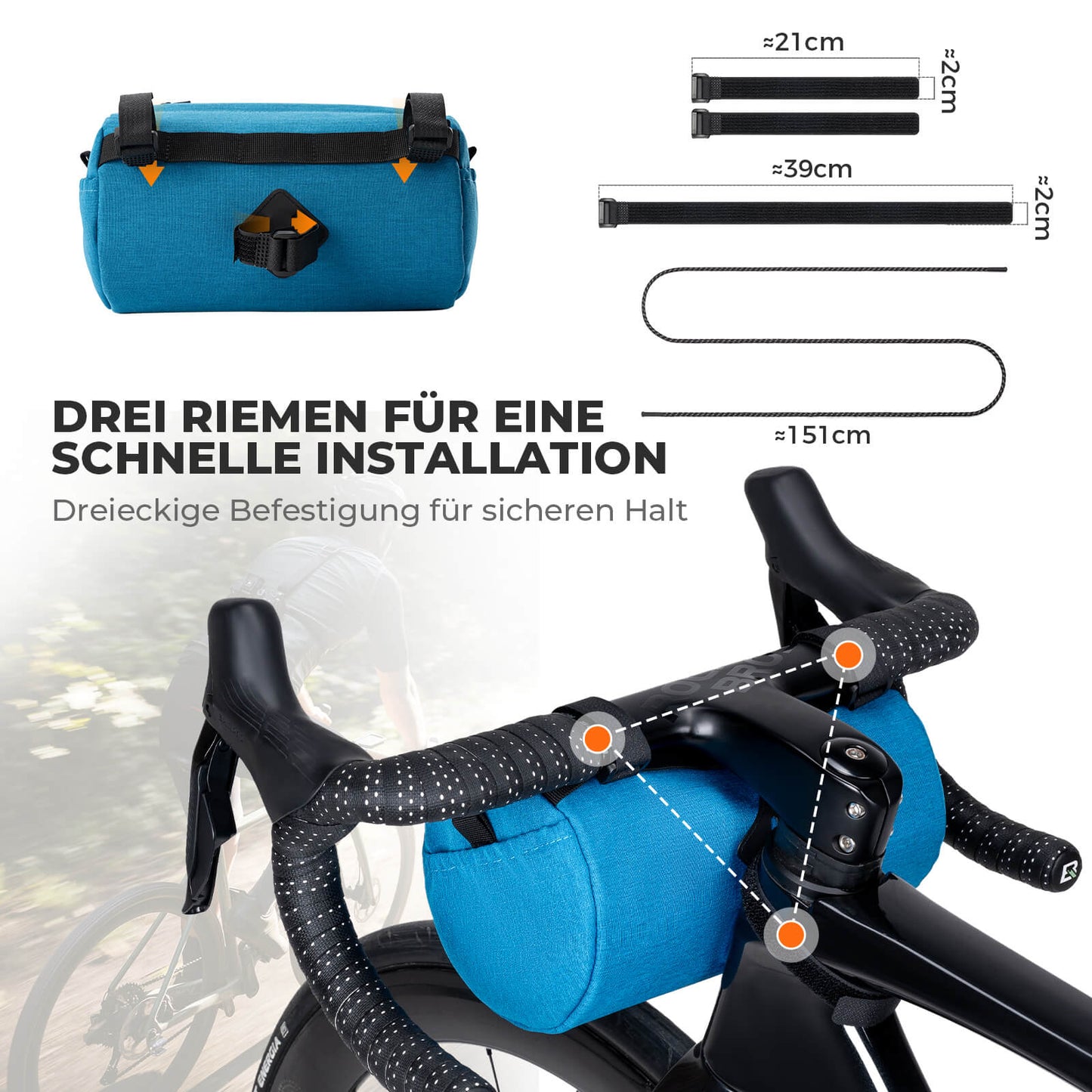 Lenkertasche Klein mit Schultergurt 2L/3,6L - SketchRide Series