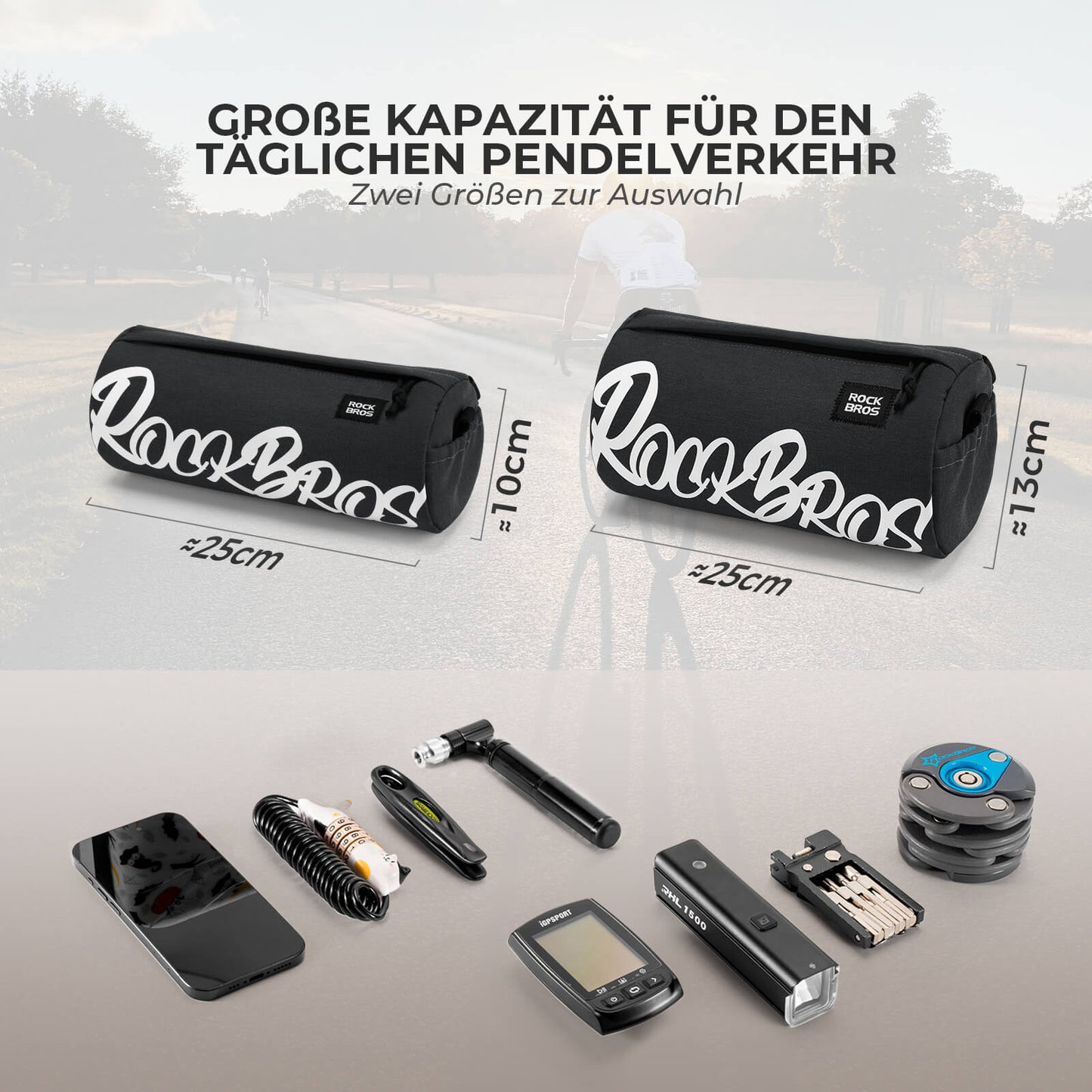 Lenkertasche Klein mit Schultergurt 2L/3,6L - SketchRide Series