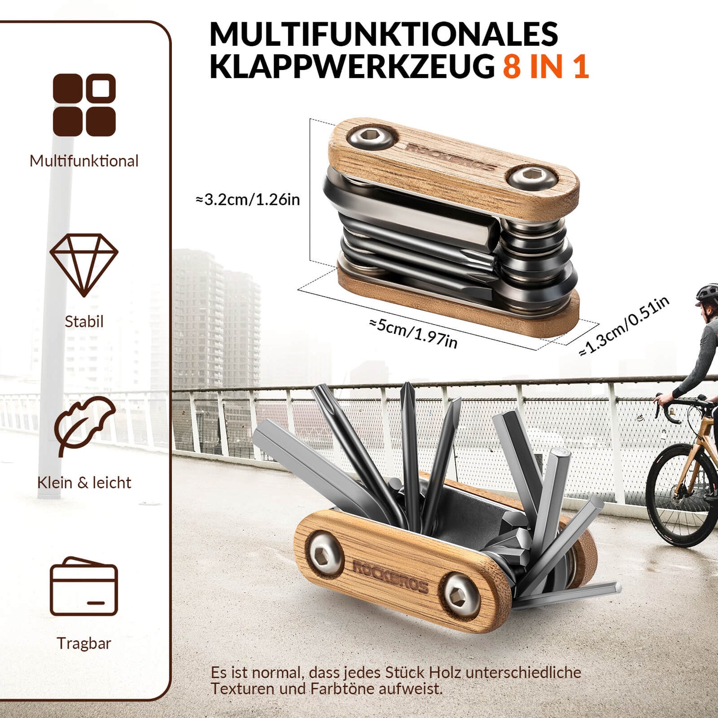 Fahrrad Multifunktionswerkzeug 8 in 1 Reparaturset