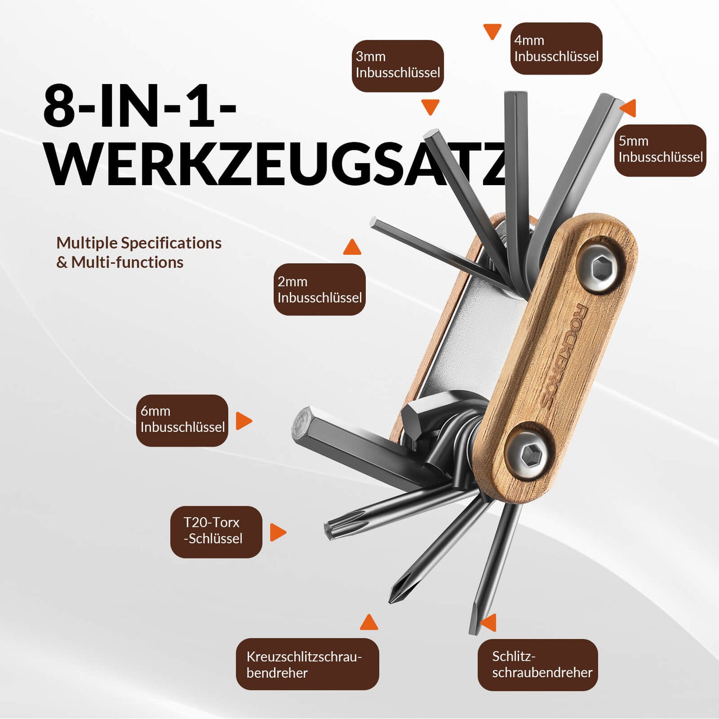 Fahrrad Multifunktionswerkzeug 8 in 1 Reparaturset