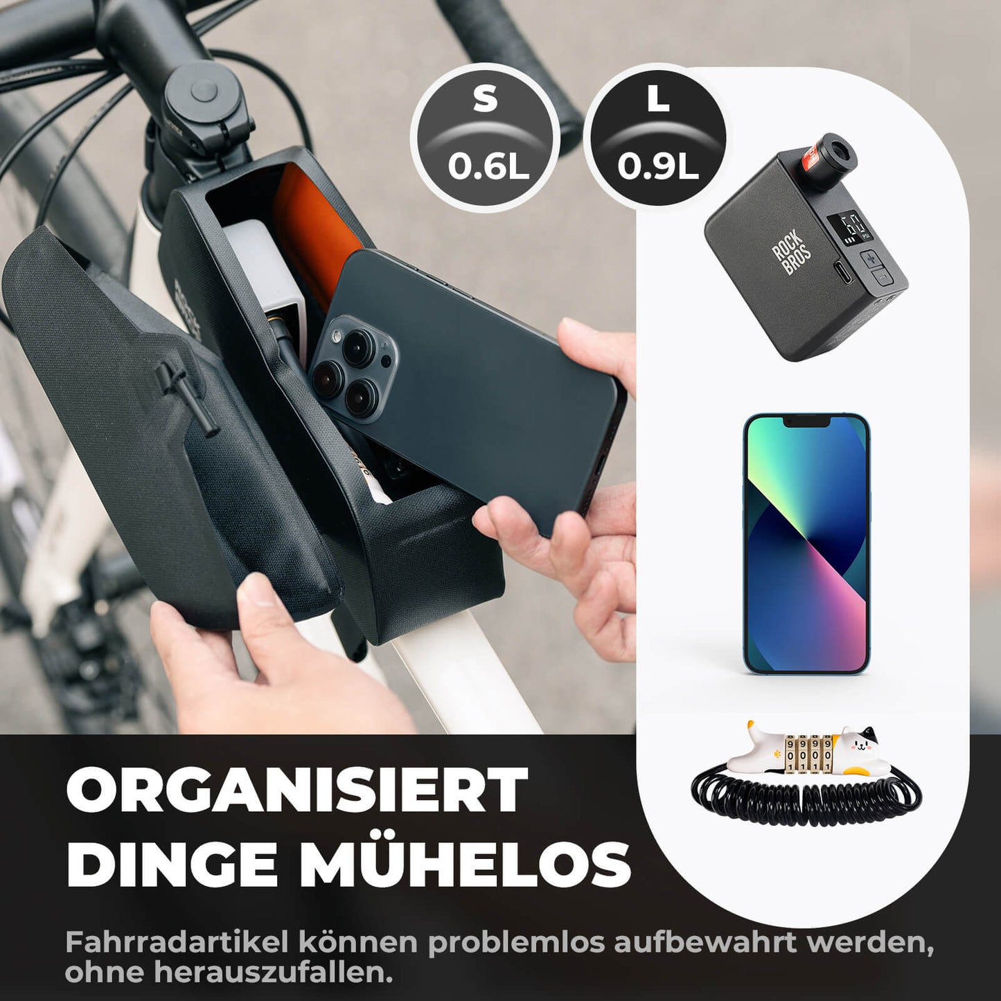Magnetische Oberrohrtasche 100% Wasserdicht