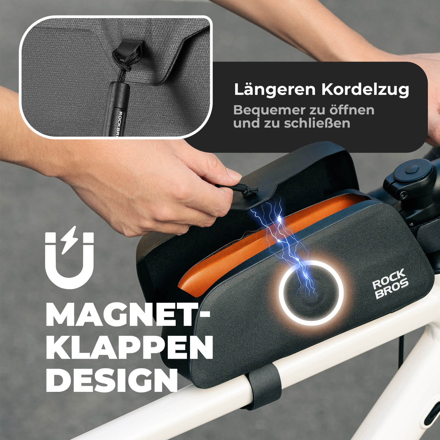 Magnetische Oberrohrtasche 100% Wasserdicht