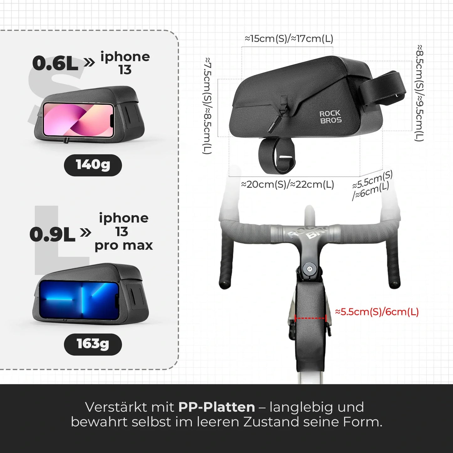 Magnetische Oberrohrtasche 100% Wasserdicht-ROCKBROS-EU