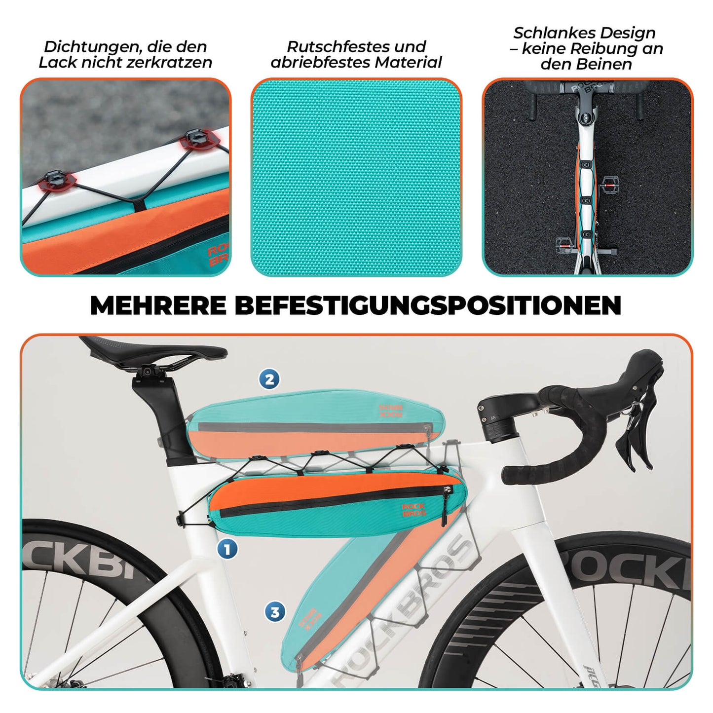 Fahrrad Rahmentasche Dreiecktasche 44cm 1,4L