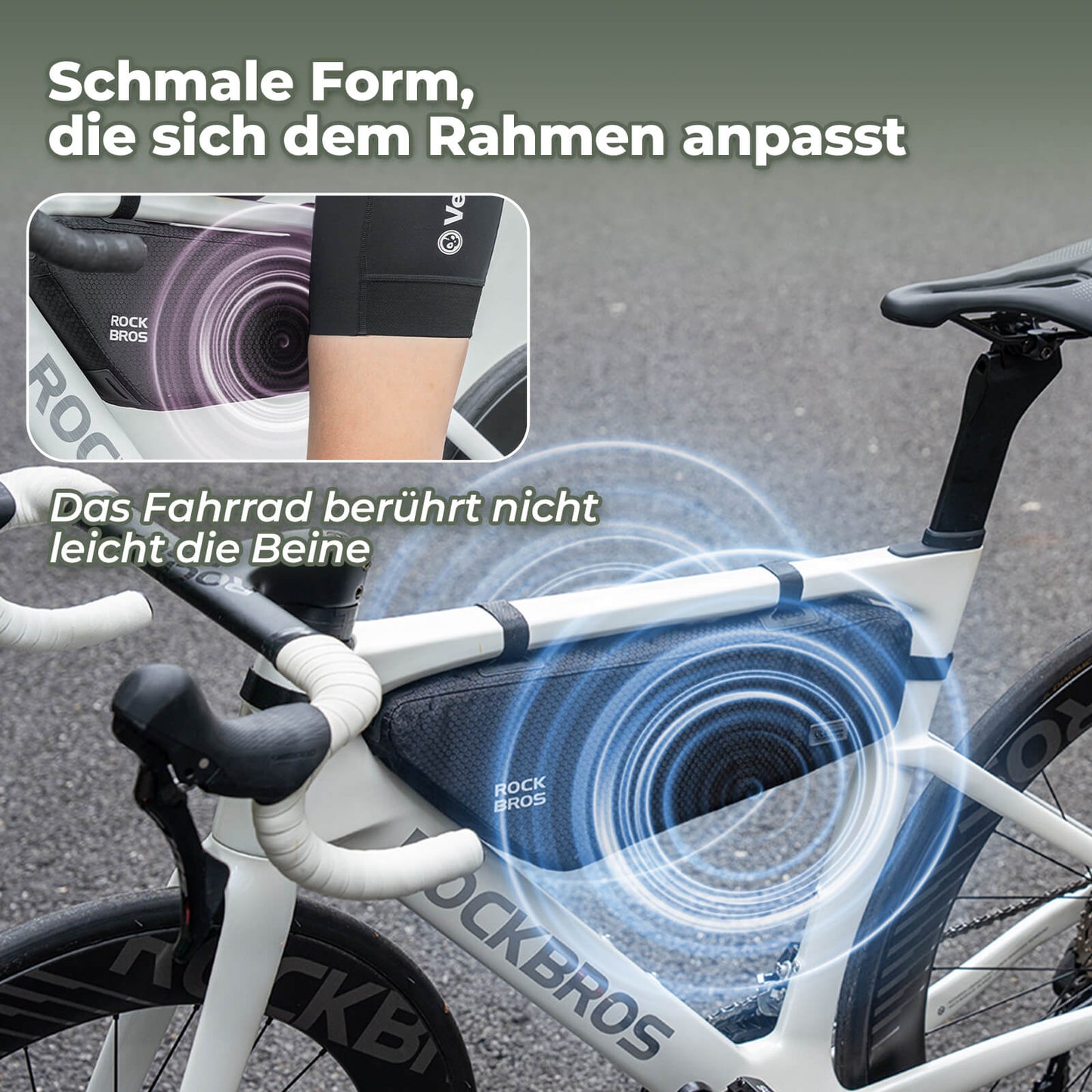 ROCKBROS Fahrrad Rahmentasche Dreiecktasche Wasserabweisend 2,9L Schwarz