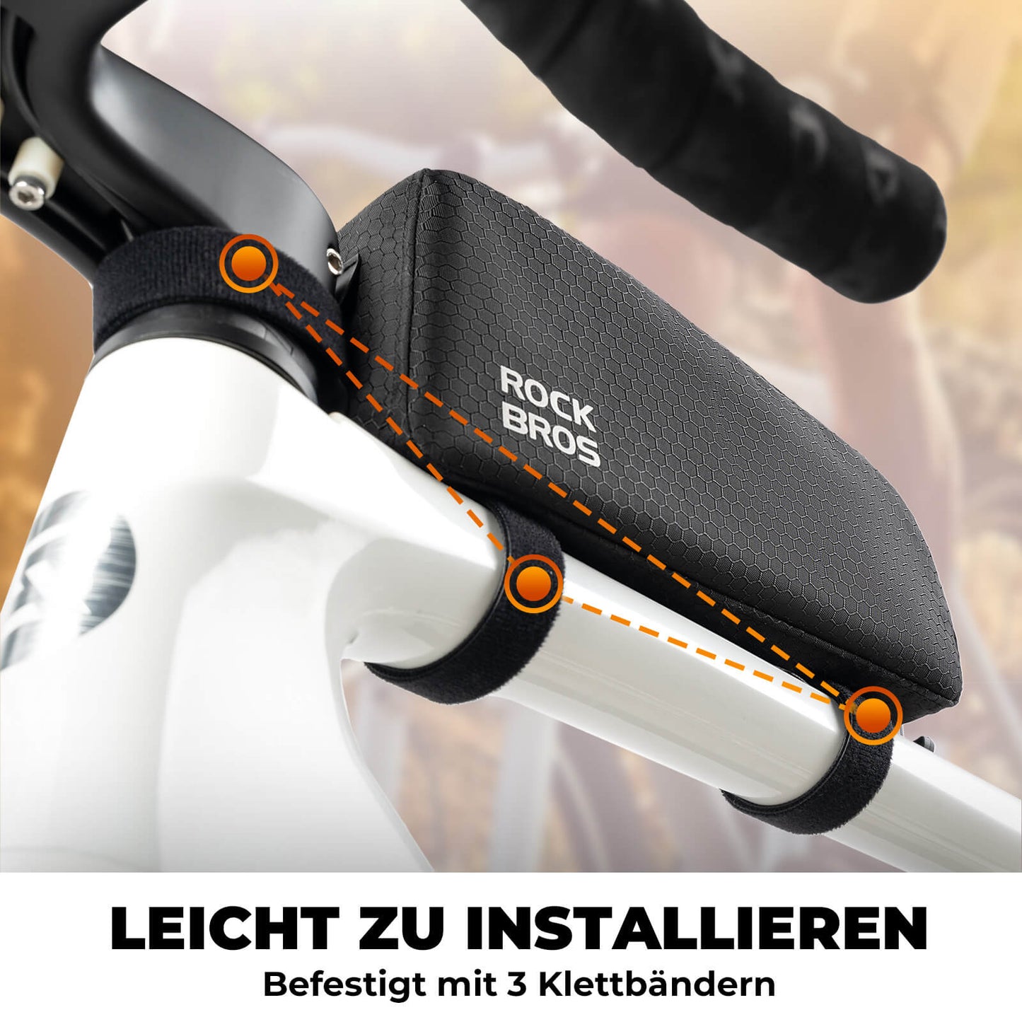 ROCKBROS Fahrrad Rahmentasche wasserabweisend Oberrohrtasche 0,9L Schwarz