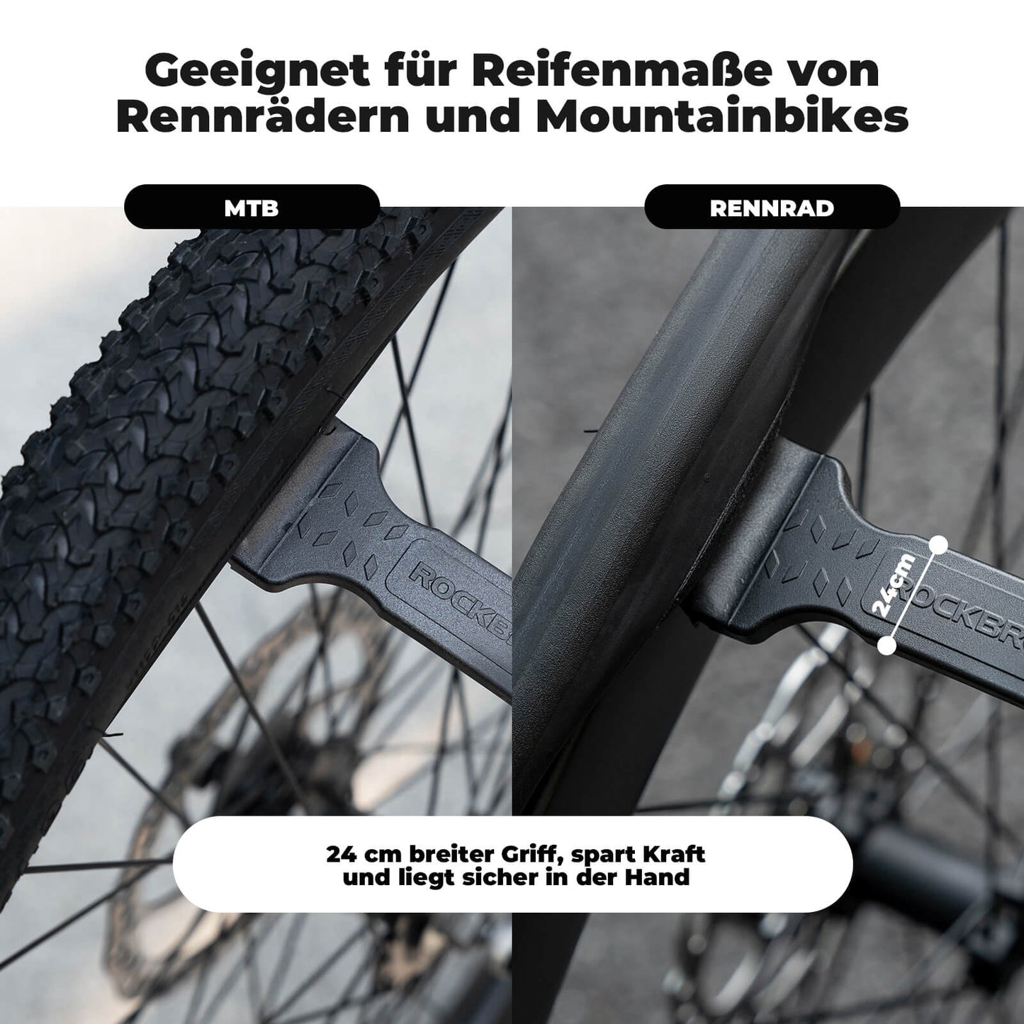 Fahrrad 2-IN-1 Reifenheber Fahrradwerkzeug Tragbar