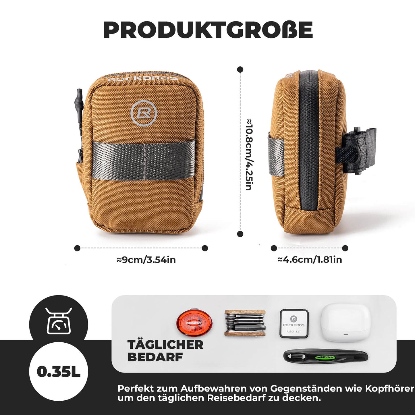 ROCKBROS Fahrrad Satteltasche Kompakte Aufbewahrungstasche Rennrad MTB