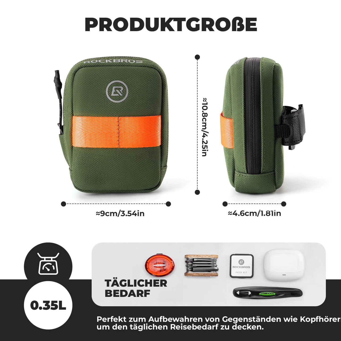 ROCKBROS Fahrrad Satteltasche Kompakte Aufbewahrungstasche Rennrad MTB