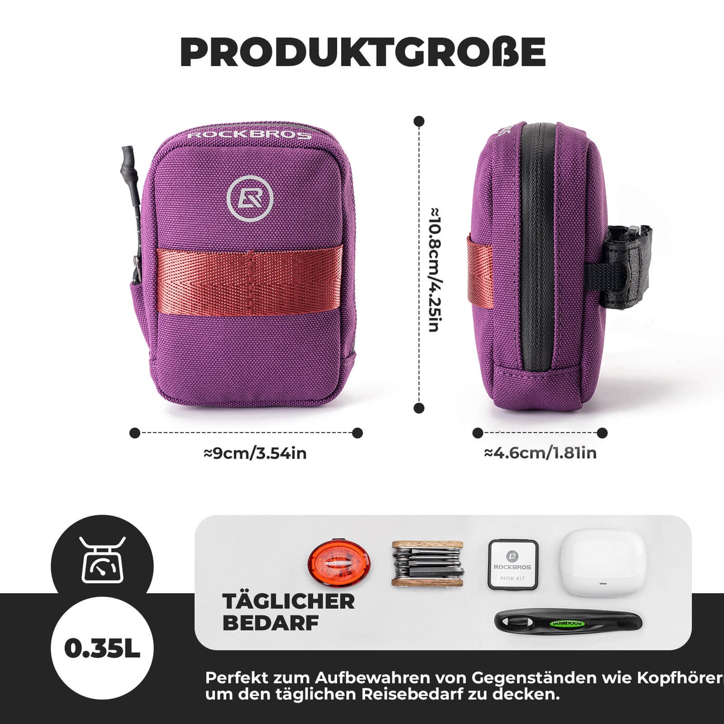 ROCKBROS Fahrrad Satteltasche Kompakte Aufbewahrungstasche Rennrad MTB