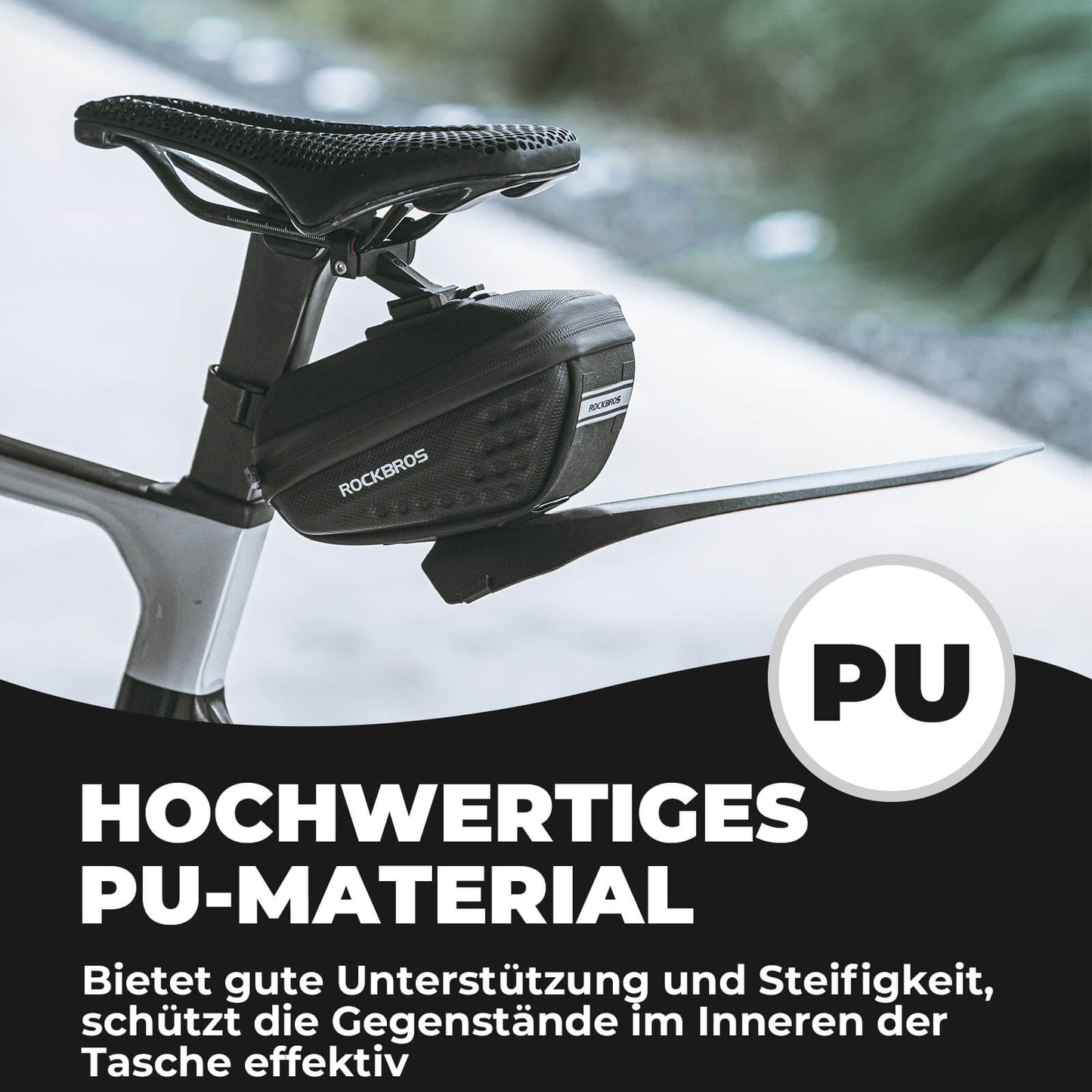 ROCKBROS Fahrrad Satteltasche mit Schutzblech Wasserabweisend 1,3L/0.8L
