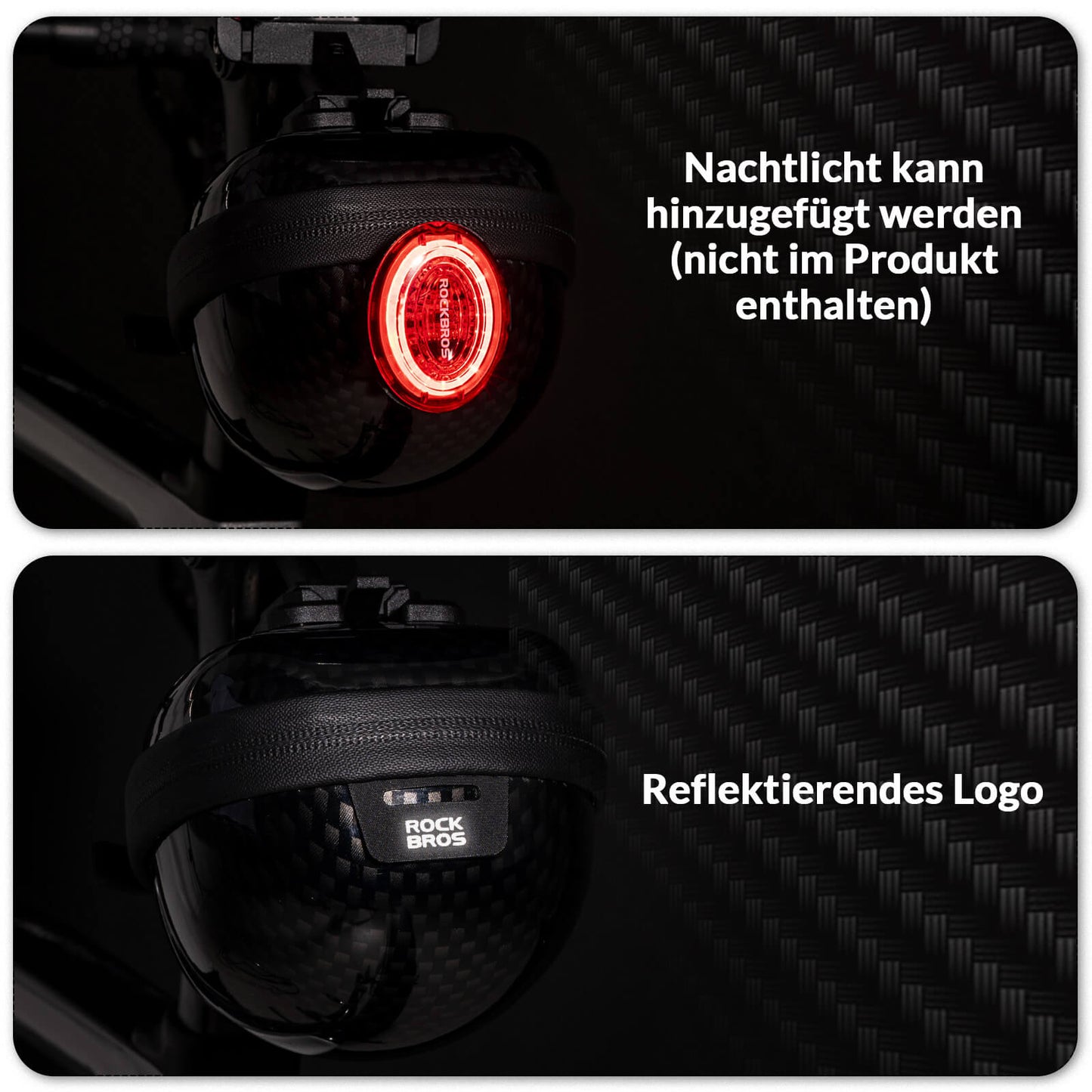 Fahrrad Satteltaschen Hard Shell Reflektierend 0,4 L mit Halterung