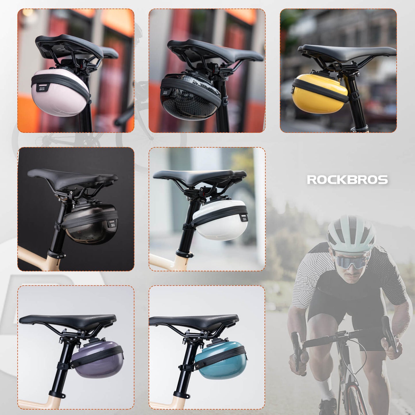 Fahrrad Satteltaschen Hard Shell Reflektierend 0,4 L mit Halterung