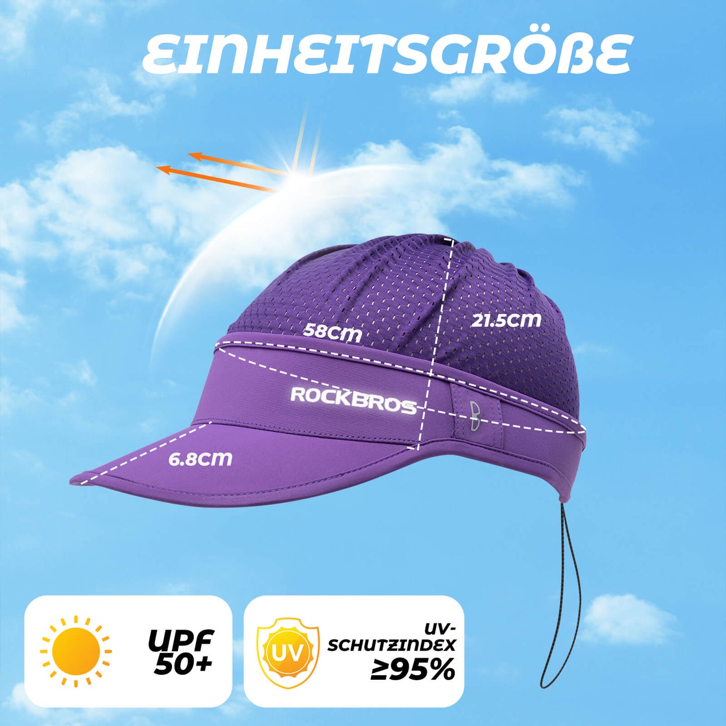 Pferdeschwanz Kappe UV-Schutz Sommer Unisex