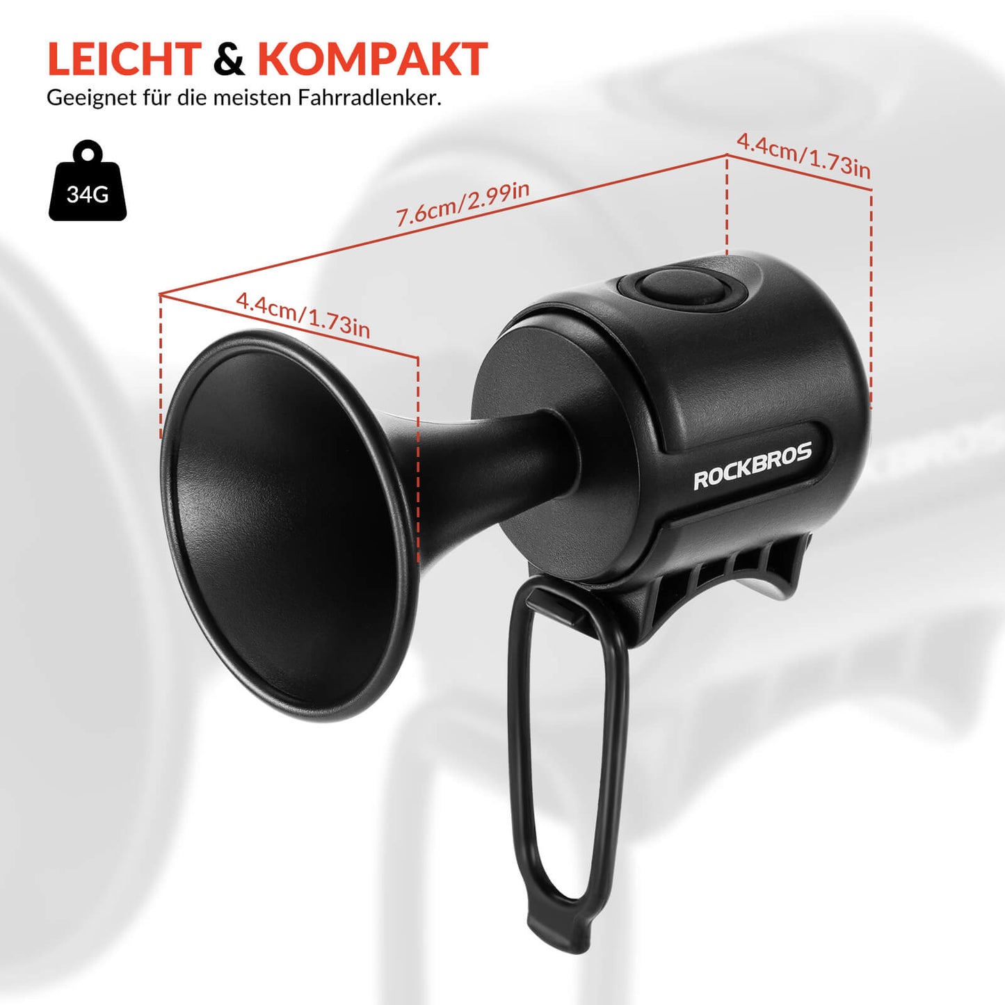 Fahrradklingel Elektrisch 120dB Ton IPX4 Wasserschutz Kinder/Erwachsene
