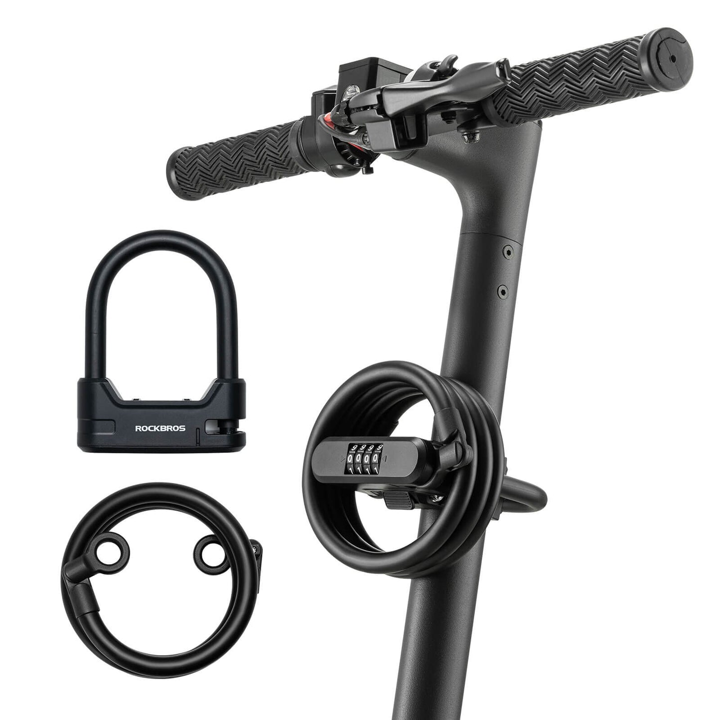 Fahrradschloss Zahlenschloss U-Bügelschloss mit Kabel ca. 1.1m